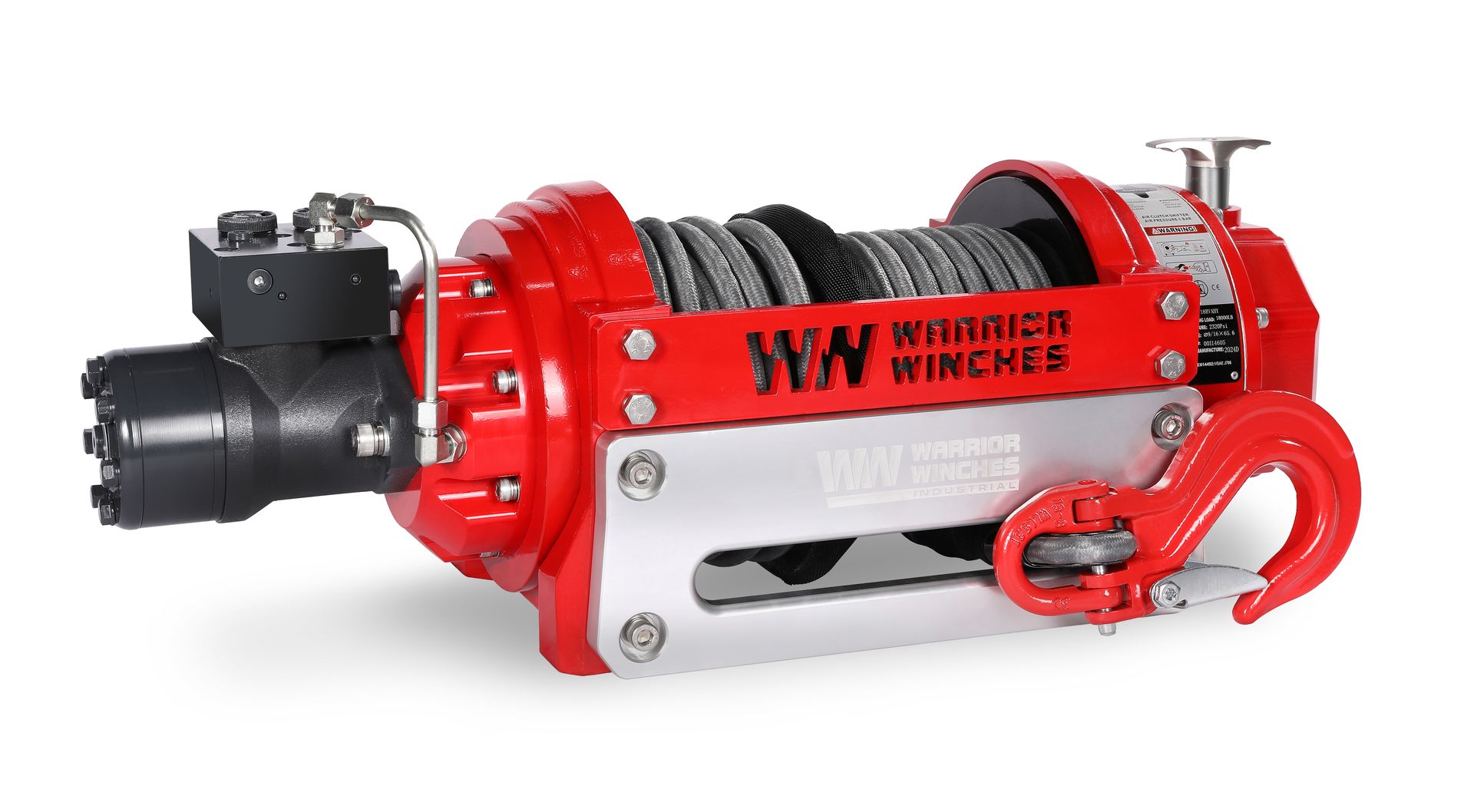 [18RVAHY-CAD] RV18 18,000lb (8.1 Ton) Industrial Hydraulic Winch - Synthetic Rope