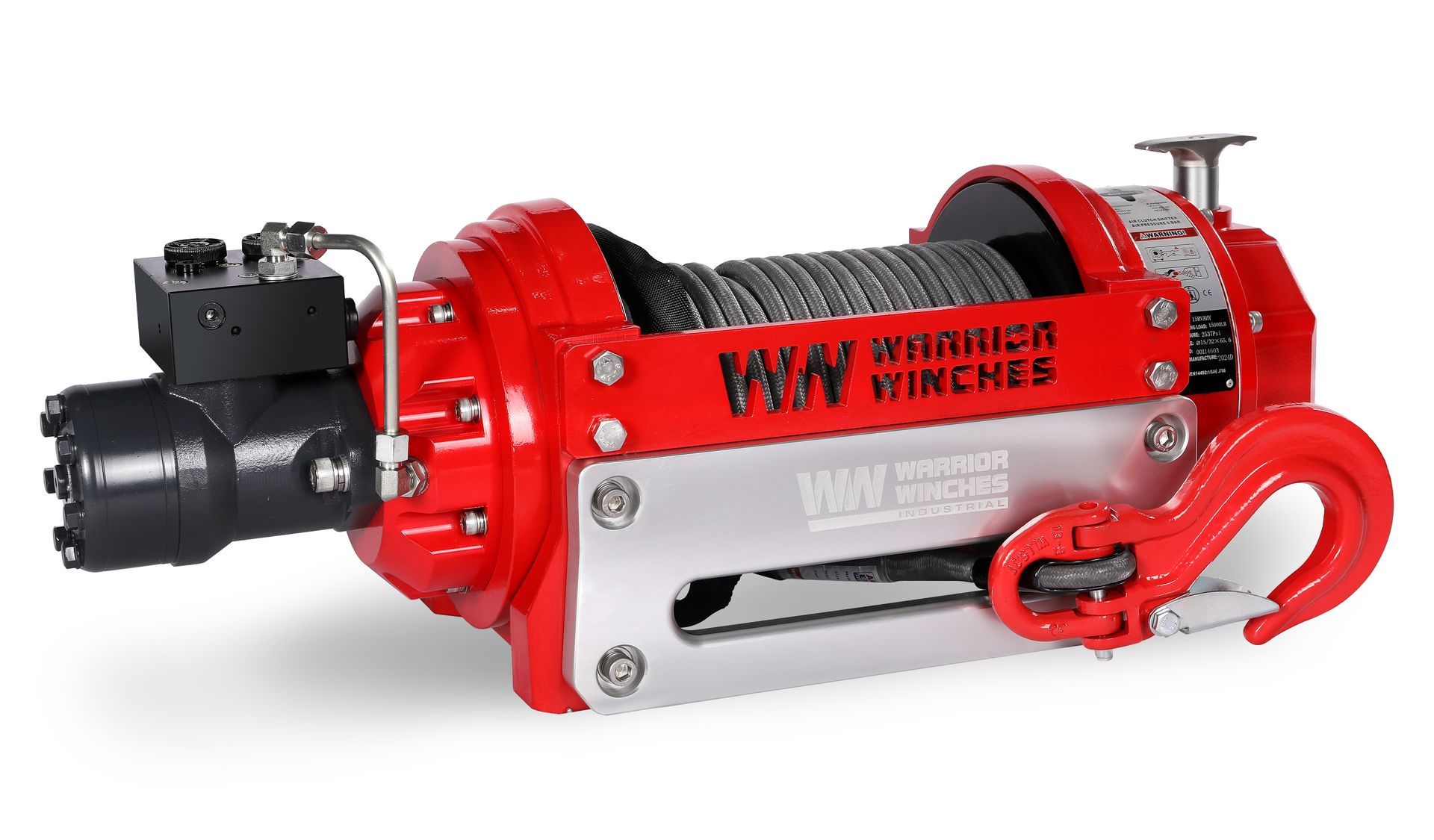 [15RVAHY-CAD] RV15 15,000lb (6.8 Ton) Industrial Hydraulic Winch - Synthetic Rope
