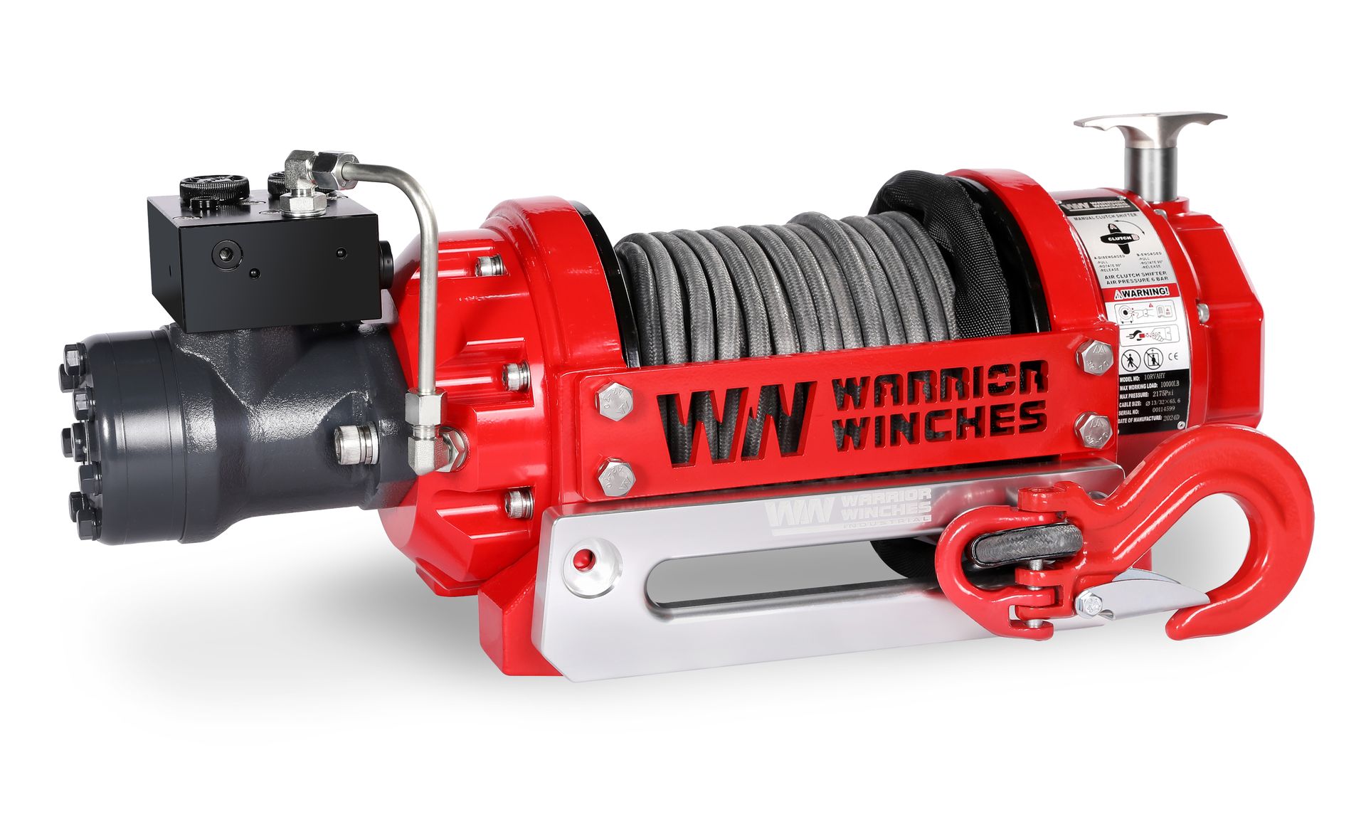 [10RVAHY-CAD] RV10 10,000lb (4.5 Ton) Industrial Hydraulic Winch - Synthetic Rope