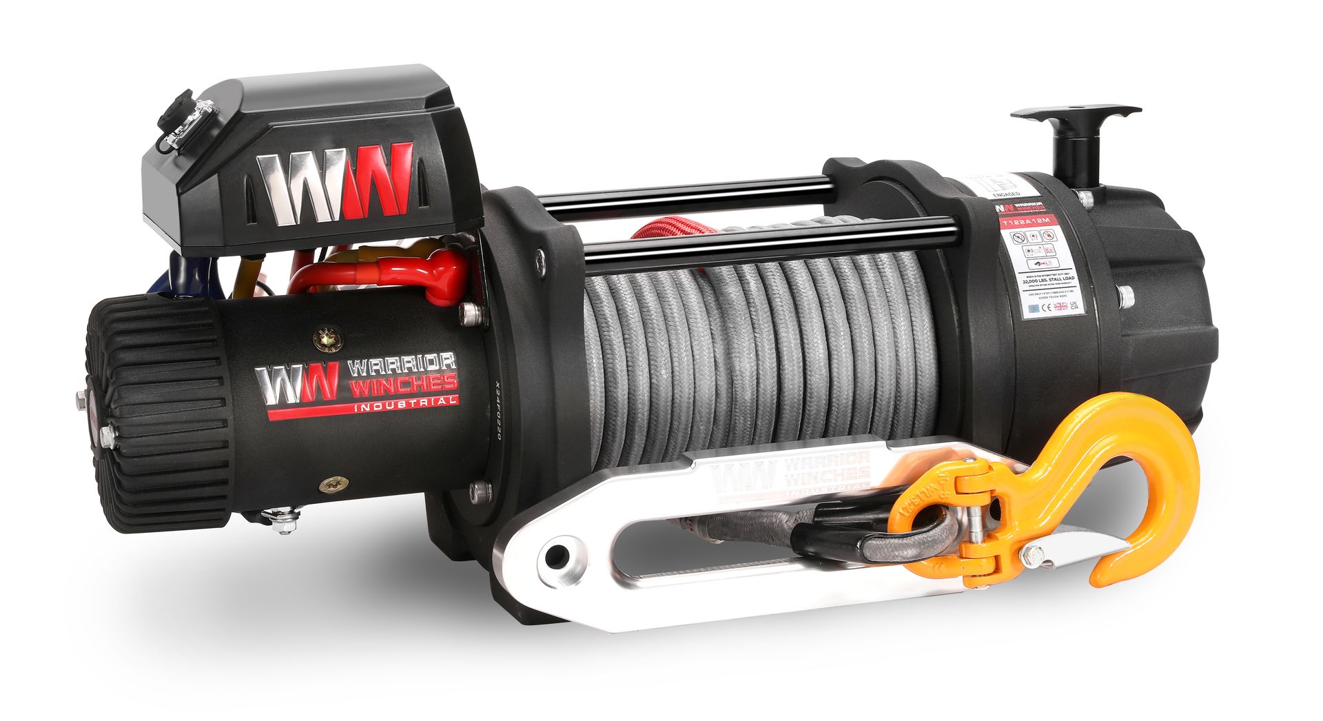 [T122A12M/2-CAD] T1000 22,000lb Severe Duty 12v Electric Winch - Synthetic Rope