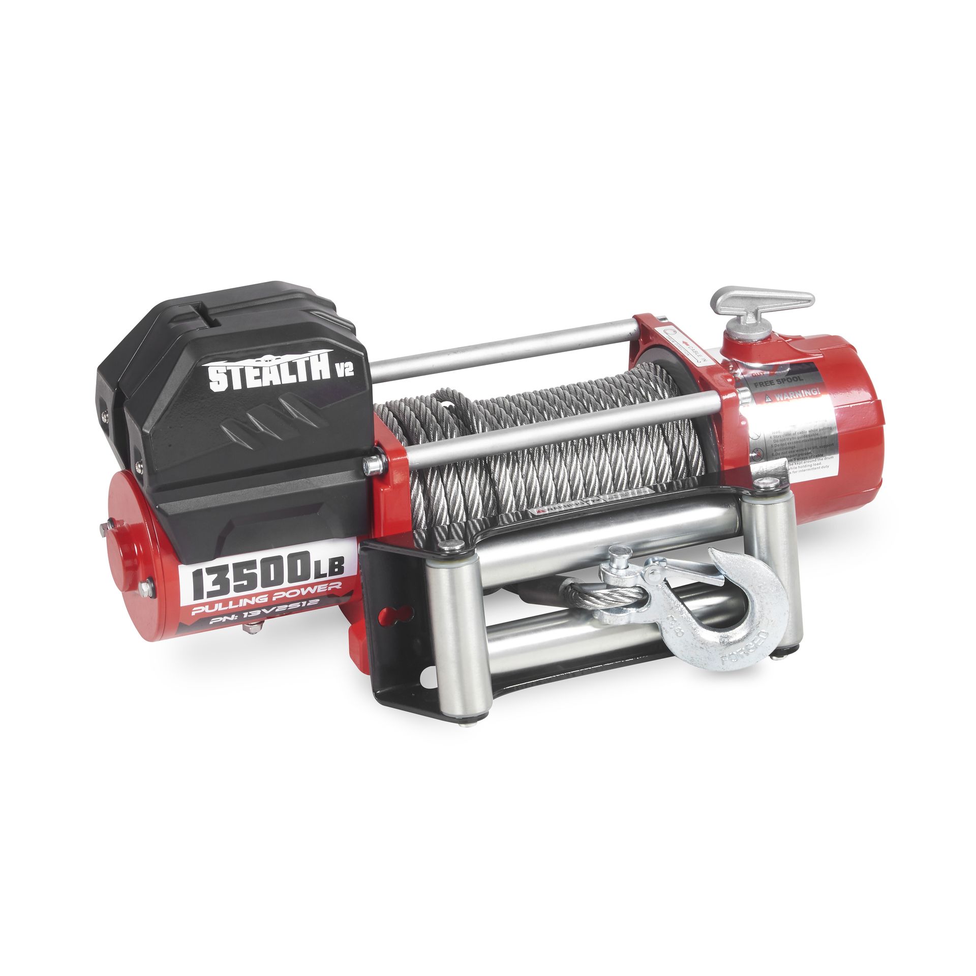 [13V2S12-CAD] Stealth 13,500 lbs 12v Electric Winch With Steel Cable