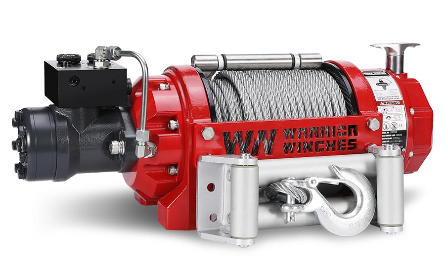 [10RVSHY-CAD] RV10 10,000lb (4.5 Ton) Industrial Hydraulic Winch - Steel Rope