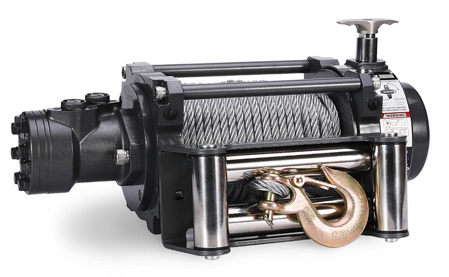[10NHSHY-CAD] NH 10,000lb Industrial Hydraulic Winch - Steel Rope