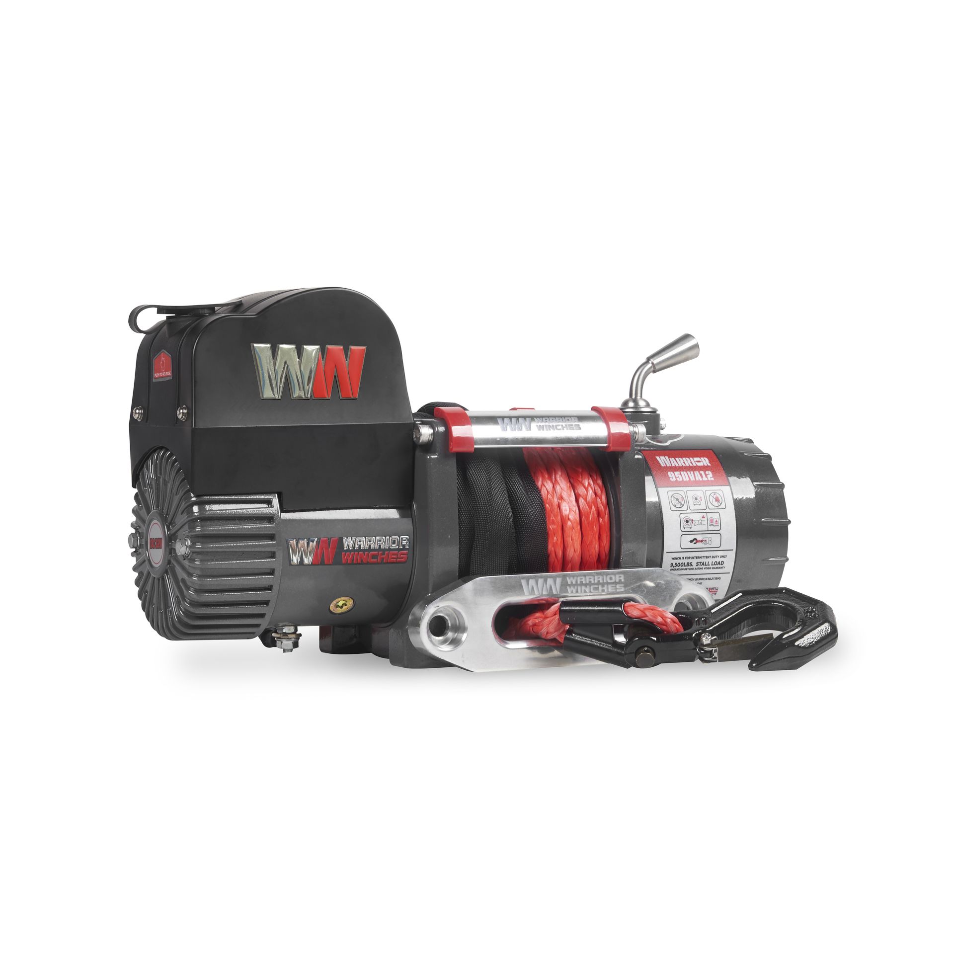 [95DVA12-CAD] Samurai 9,500lb Short Drum 12v Electric Winch - Synthetic Rope