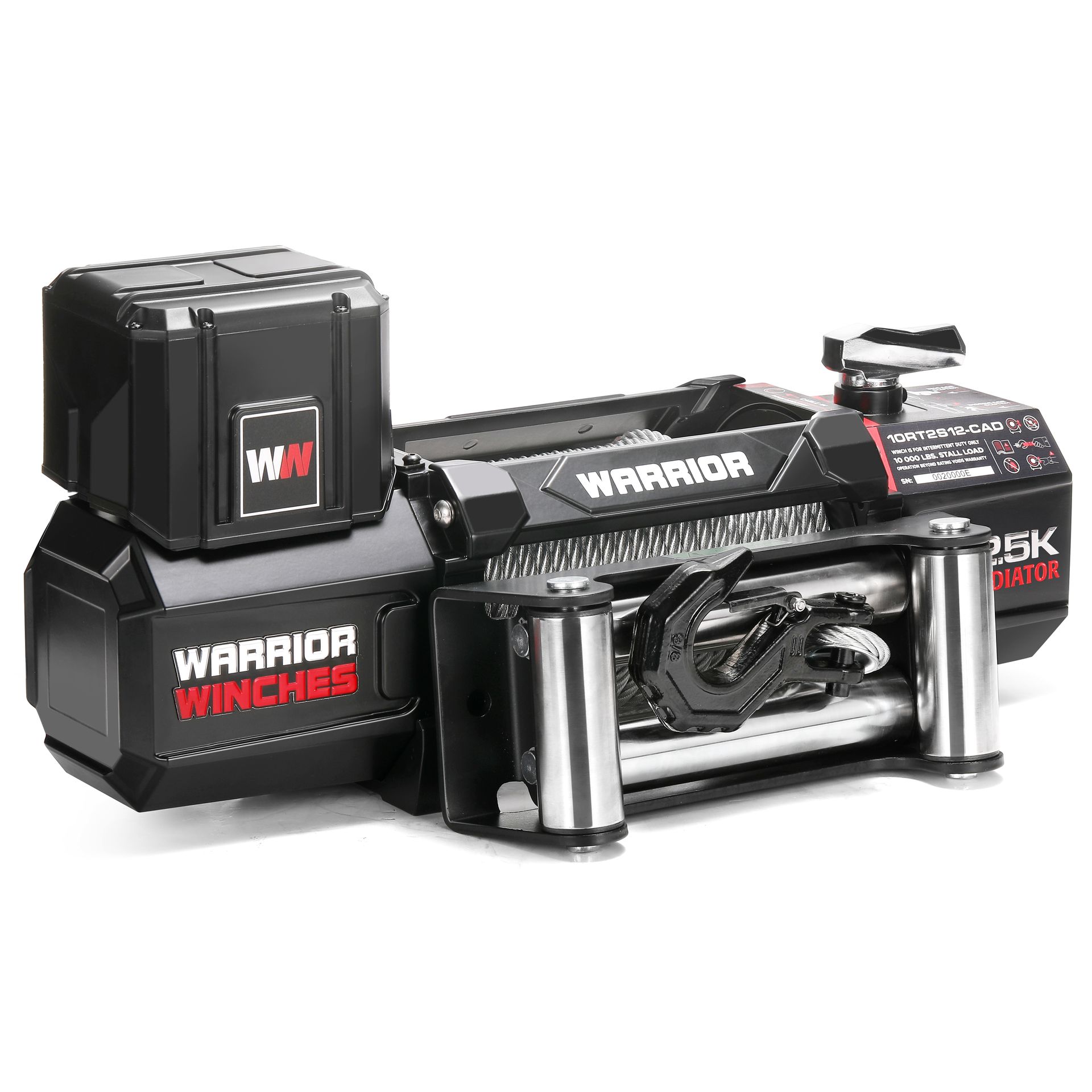 [12RT2S12-CAD] 12,500 lbs R type Gladiator 12v winch with Steel wire